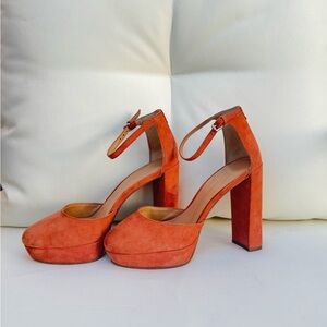 Banana Republic light pink Suede Ankle-Strap Heels